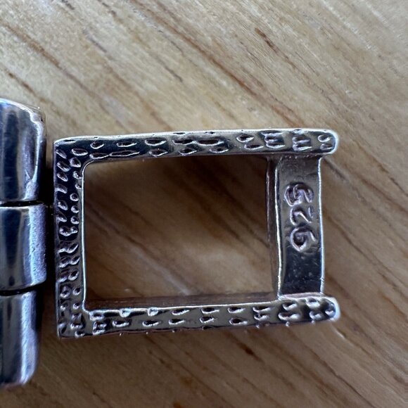 VTG Sterling Silver Link Bracelet Art Deco Style Sz 7.5 Diamond Cut Ornate 31.4g - Picture 8 of 13